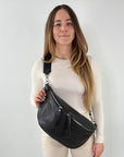 lepelou - leder - Bauchtasche - XXL Bauchtasche CLARA schwarz - LPBCLASCHE6