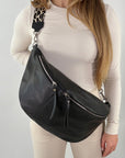 lepelou - leder - Bauchtasche - XXL Bauchtasche CLARA schwarz - LPBCLASCHE7