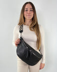 lepelou - leder - Bauchtasche - XXL Bauchtasche CLARA schwarz - LPBCLASCHE8