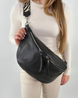 lepelou - leder - Bauchtasche - XXL Bauchtasche CLARA schwarz - LPBCLASCHE8