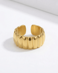 lepelou - leder - Breiter Ring gold - LPSRBREGOL