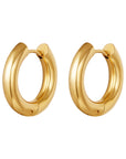 lepelou - leder - Chunky Creolen 20mm gold -