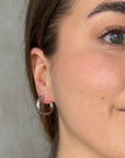 lepelou - leder - Chunky Creolen 20mm silber - LPSOBCSIL20