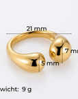 lepelou - leder - Drop Ring gold -