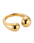 lepelou - leder - Drop Ring gold -