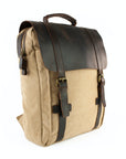 lepelou - leder - FELIX – Canvas & Leder Rucksack beige - LPRCANBEI