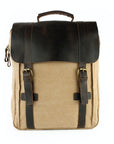 lepelou - leder - FELIX – Canvas & Leder Rucksack beige - LPRCANBEI