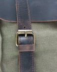 lepelou - leder - FELIX – Canvas & Leder Rucksack khaki - LPRCANKHA