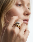 lepelou - leder - Flow Ring gold+silber - LPSRFLOWBI