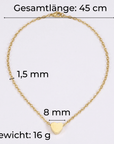 lepelou - leder - Halskette mit Herzchen - Anhänger gold - LPSHHERGOL