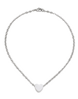 lepelou - leder - Halskette mit Herzchen - Anhänger silber - LPSHHERSIL