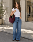 lepelou-leder-Handtaschen-Wildleder Moon Bag MONA bordeaux -LPHMONBORWL
