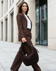 lepelou - leder - Handtaschen - Wildleder Moon Bag MONA dunkelbraun - LPHMONDBRWL