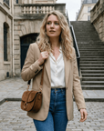 lepelou - leder - HANNA – Wildleder Umhängetasche cognac - LPHHANCOGE