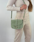 lepelou - leder - HANNA – Wildleder Umhängetasche mint - LPHHANMINE