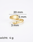lepelou - leder - Hug Ring gold -