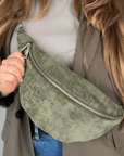 lepelou - leder - IDA Cord Bauchtasche khaki - LPBIDAKHA