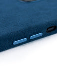 lepelou - leder - iPhone Handyhülle Alcantara blau -