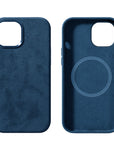 lepelou - leder - iPhone Handyhülle Alcantara blau -