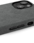 lepelou - leder - iPhone Handyhülle Alcantara grau -