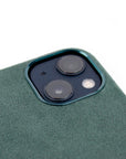 lepelou - leder - iPhone Handyhülle Alcantara grün -