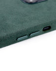 lepelou - leder - iPhone Handyhülle Alcantara grün -
