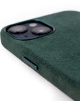 lepelou - leder - iPhone Handyhülle Alcantara grün -