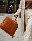 lepelou - leder - Laptoptasche - LINO – Leder Aktentasche cognac - LPALINCOGE