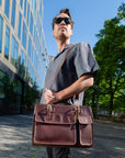 lepelou - leder - Laptoptasche - MARCO – Leder Aktentasche braun - LPAMARBRAE