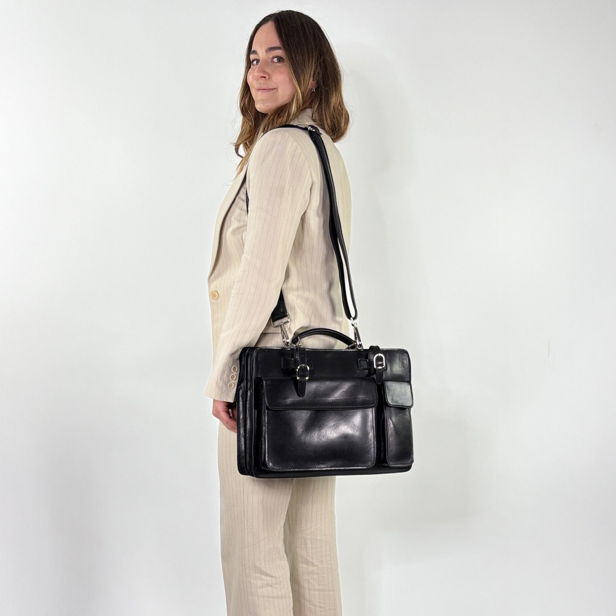 lepelou - leder - Laptoptasche - MARCO – Leder Aktentasche schwarz - LPAMARSCHE