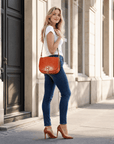 lepelou-leder - LEANDRA – Leder Umhängetasche cognac -LPHLEACOGE