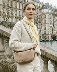 lepelou - leder - MINA – Wildleder Umhängetasche beige - LPHMINBEI