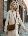 lepelou - leder - MINA – Wildleder Umhängetasche cognac - LPHMINCOG