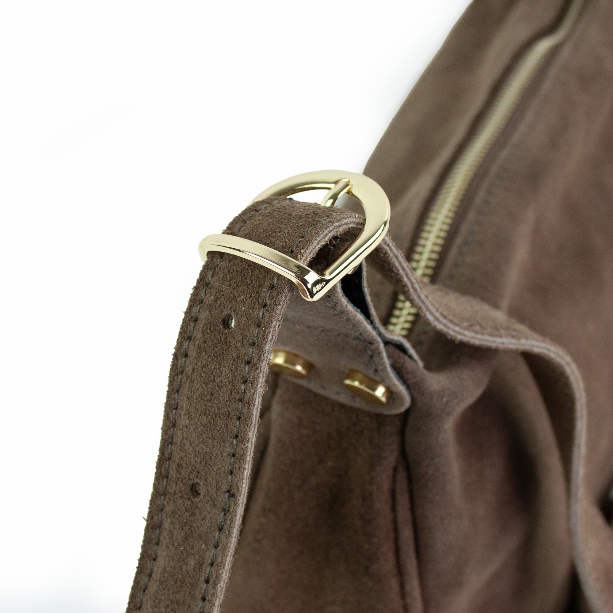 lepelou - leder - MINA – Wildleder Umhängetasche dunkeltaupe - LPHMINTAU