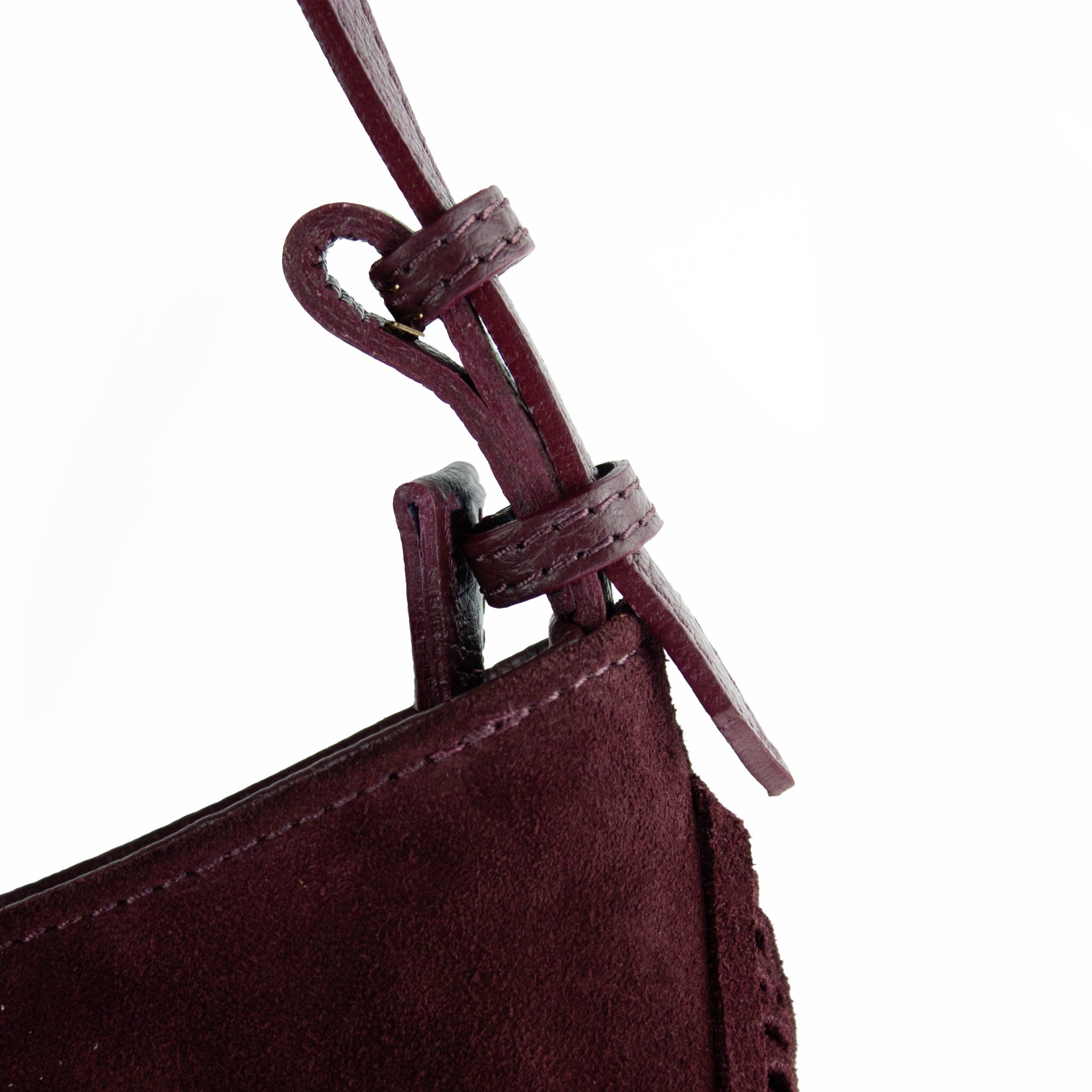 lepelou - leder - MONTANA – Wildleder Umhängetasche bordeaux - LPHMONBOR