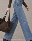 lepelou-leder-Shopper-Wildleder Shopper IRA dunkelbraun -