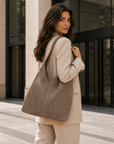 lepelou-leder-Shopper-Wildleder Shopper MILA taupe -LPHMILATAUE