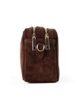lepelou - leder - VIOLA – Wildleder Umhängetasche dunkelbraun - LPHVIODBR