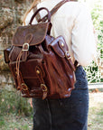 lepelou - leder - VITUS – Leder Rucksack dunkelbraun -