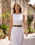 lepelou-leder - Wildleder Gürtel LIVIA cognac mit silberner Schnalle -