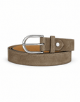 lepelou-leder - Wildleder Gürtel LIVIA taupe mit silberner Schnalle -
