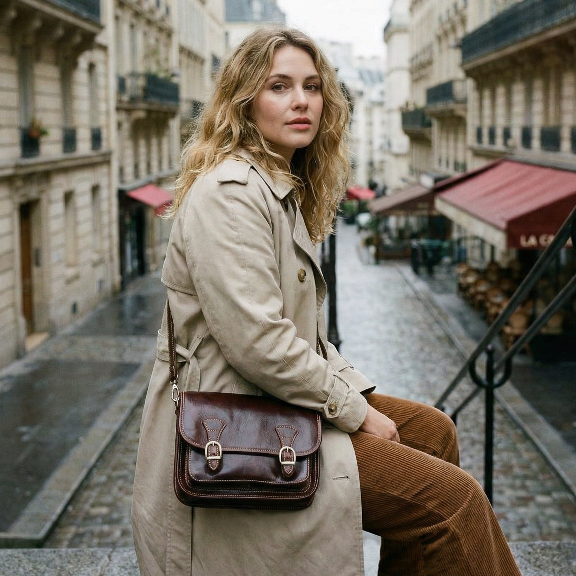 ELENA – Leder Umhängetasche braun