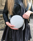 FABIA – Leder Umhängetasche grau