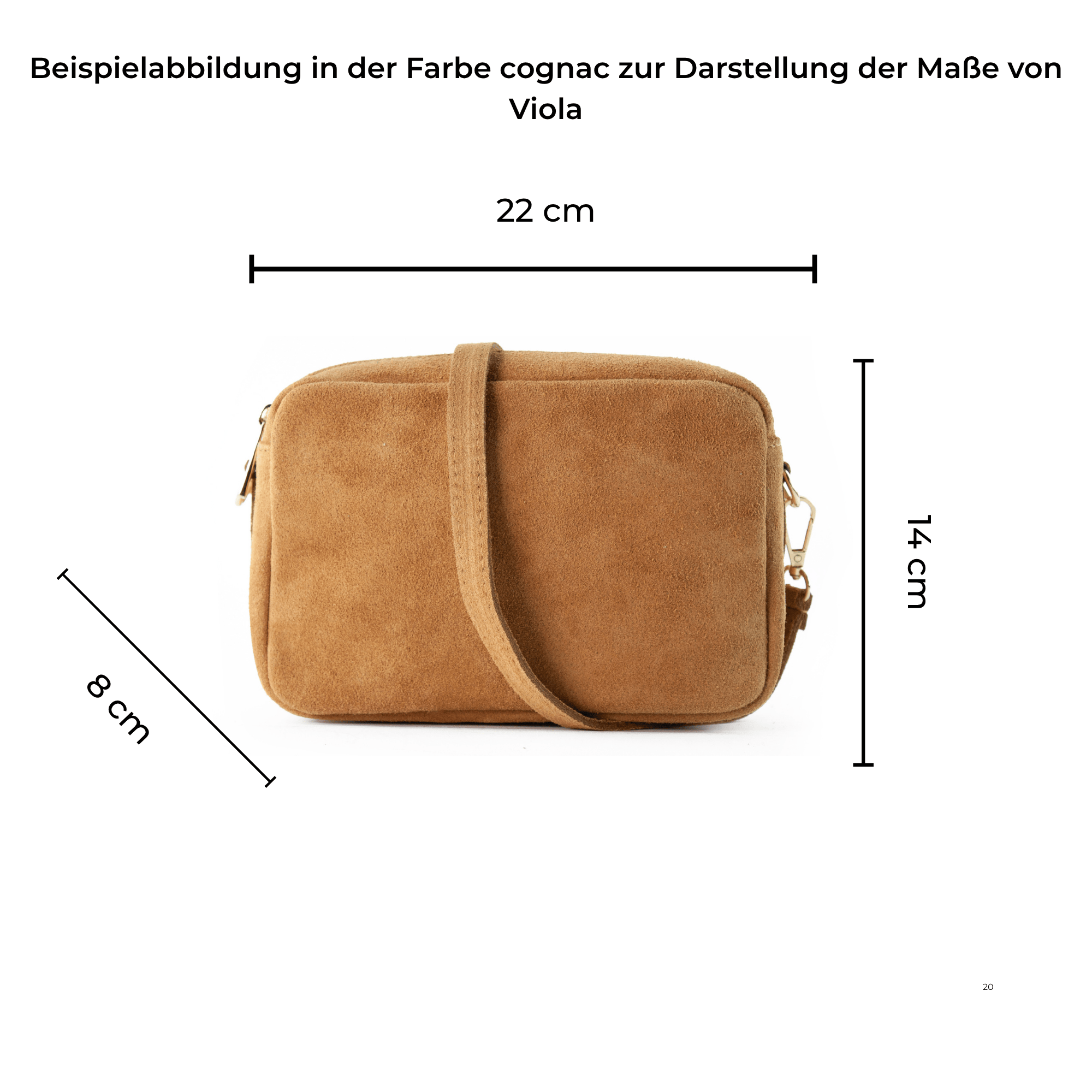 VIOLA – Wildleder Umhängetasche dunkelbraun