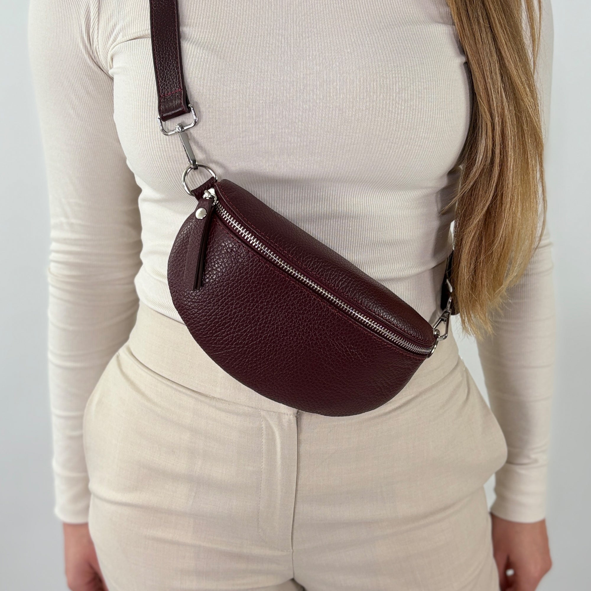 TONI Bauchtasche dunkel bordeaux – Small