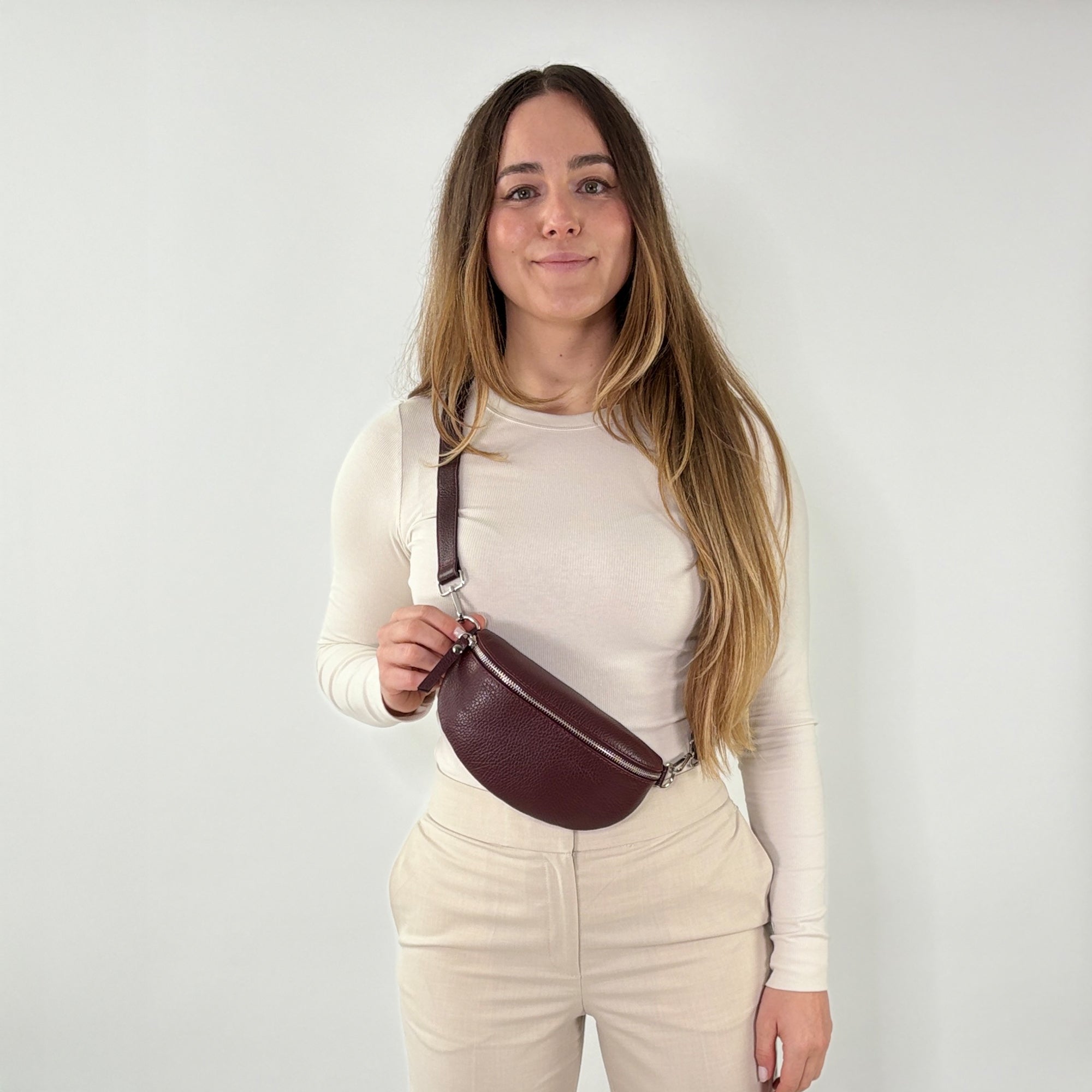 TONI Bauchtasche dunkel bordeaux – Small