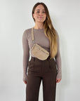 Wildleder Bauchtasche VALENTINA beige