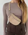 Wildleder Bauchtasche VALENTINA beige