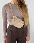 Wildleder Bauchtasche VALENTINA beige