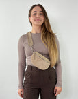 Wildleder Bauchtasche VALENTINA beige